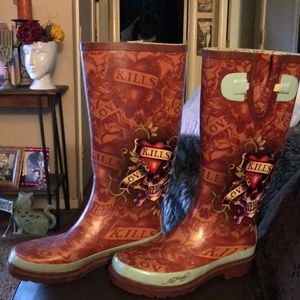 Don Ed Hardy Rain Boots